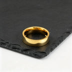 PENDRA Bend Flat Wedding Steel Ring
