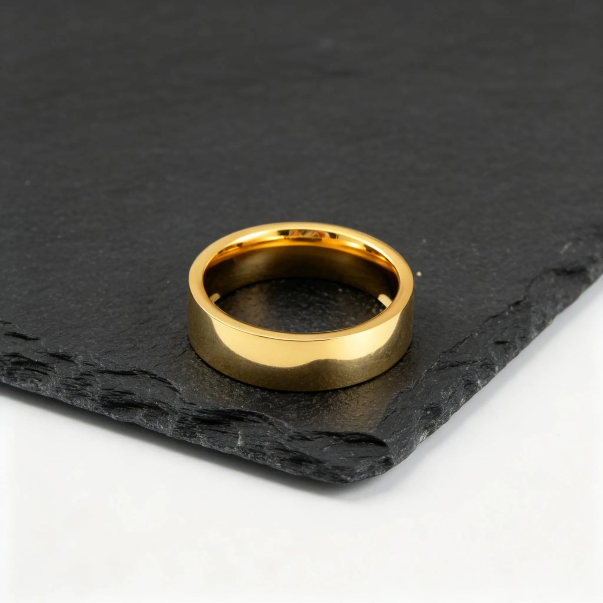 PENDRA Bend Flat Wedding Steel Ring