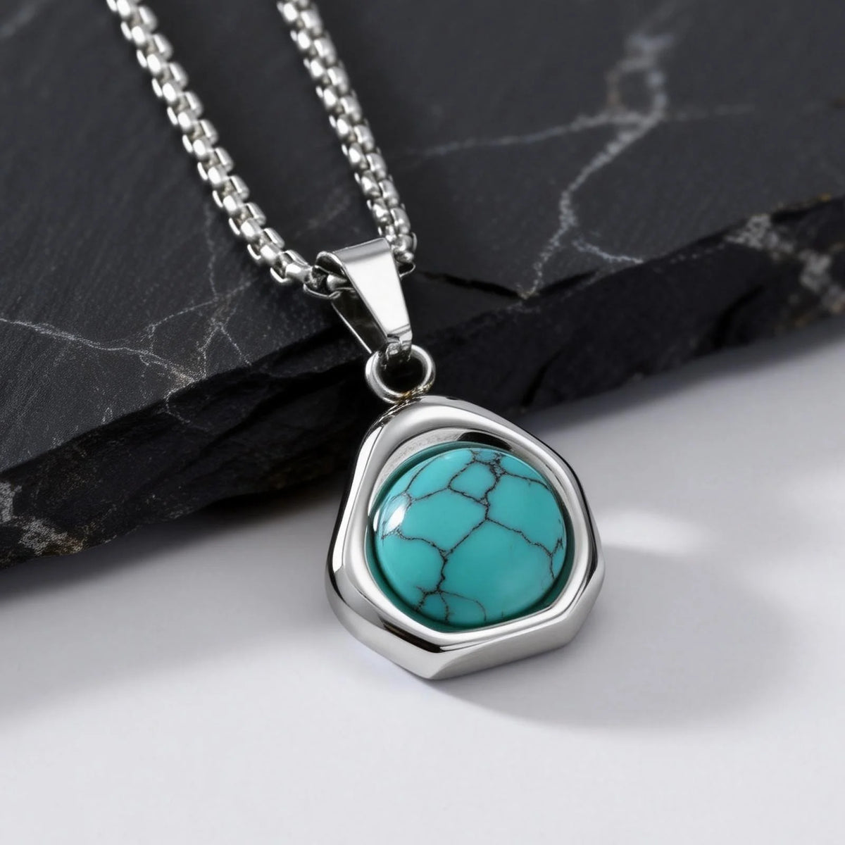 PENDRA Turquoise Square Pendant Necklace