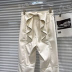 PENDRA Elastic Straight Leg PU Leather Pants