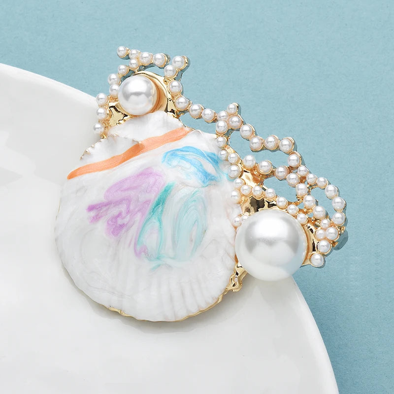 PENDRA PearlShell Enamel Pearl Shell Brooch