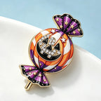 PENDRA Candyra Halloween Enamel Pumpkin Brooch