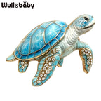 PENDRA Sea Turtle Rhinestone Brooch