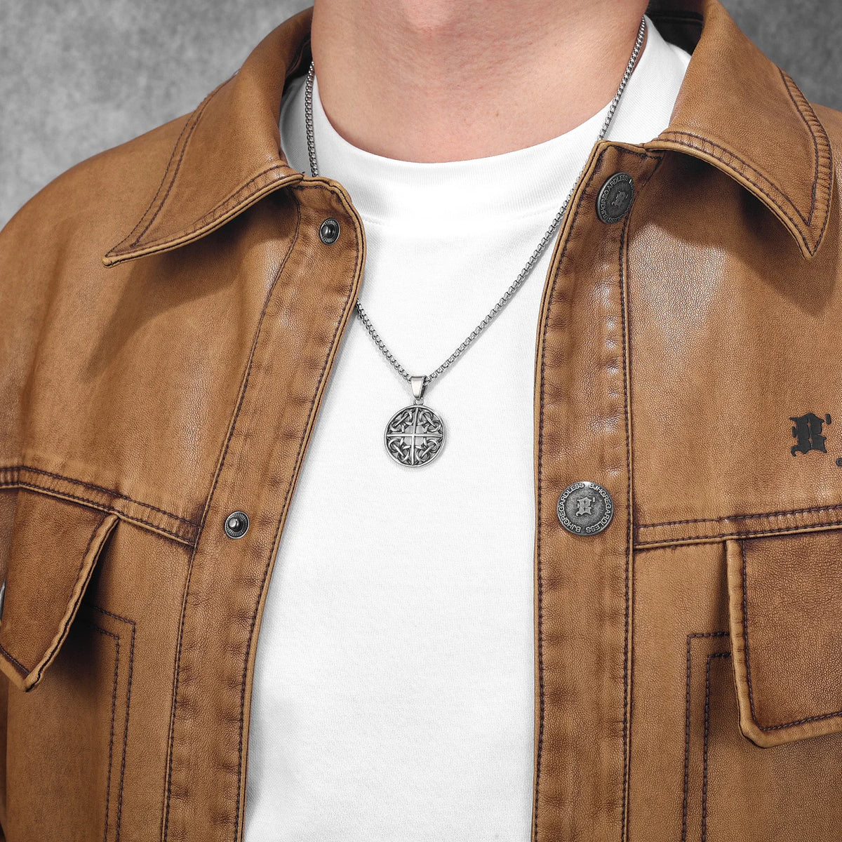 Viking Hollow Celtic Knot Men Necklaces Stainless Steel Pendant Chain Women Punk Fashion Jewelry Accessories Gifts Wholesale