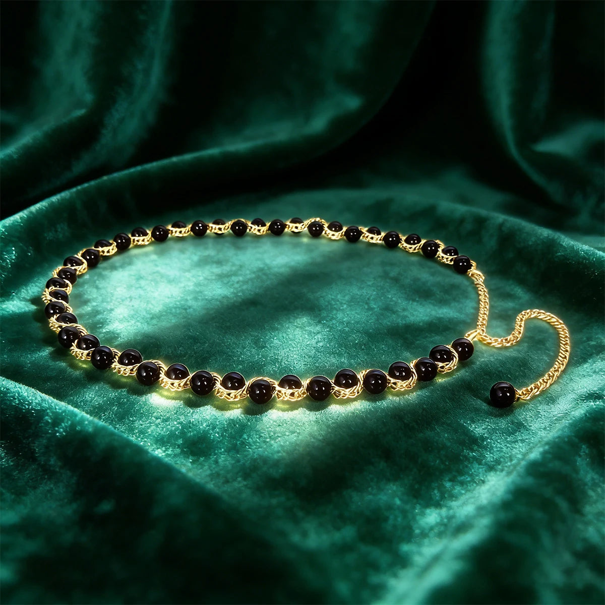 Pearl metal high-end waist chain with a simple and versatile temperament Luxury Designer body chain spicy girl street nightclub