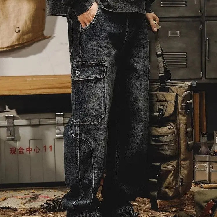 PENDRA Washed Straight Tooling Pants