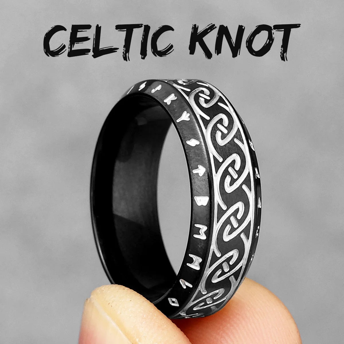 Vintage Nordic Viking Runes Celtic Knot Series Stainless Steel Womens Mens Rings Punk Biker Jewelry Creativity Gift Wholesale