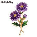 PENDRA Flora September Birthday Enamel Flower Brooch