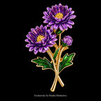 PENDRA Birthflower Enamel Birthday Flower Brooch