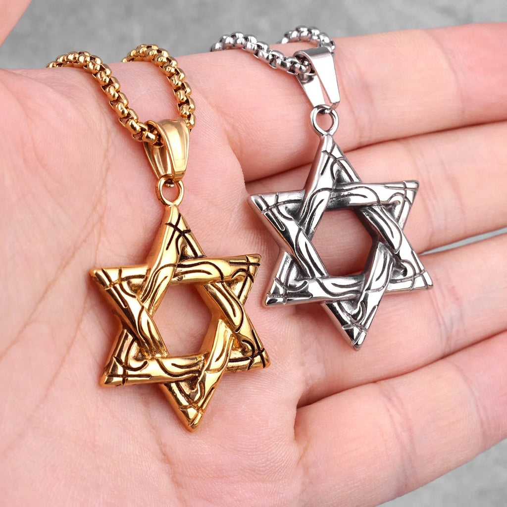 PENDRA Judaism Hexagram Boyfriend Steel Necklace