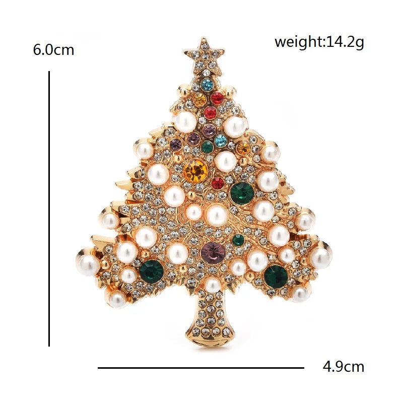 PENDRA Noelara Luxury Pearl Christmas Tree Brooch