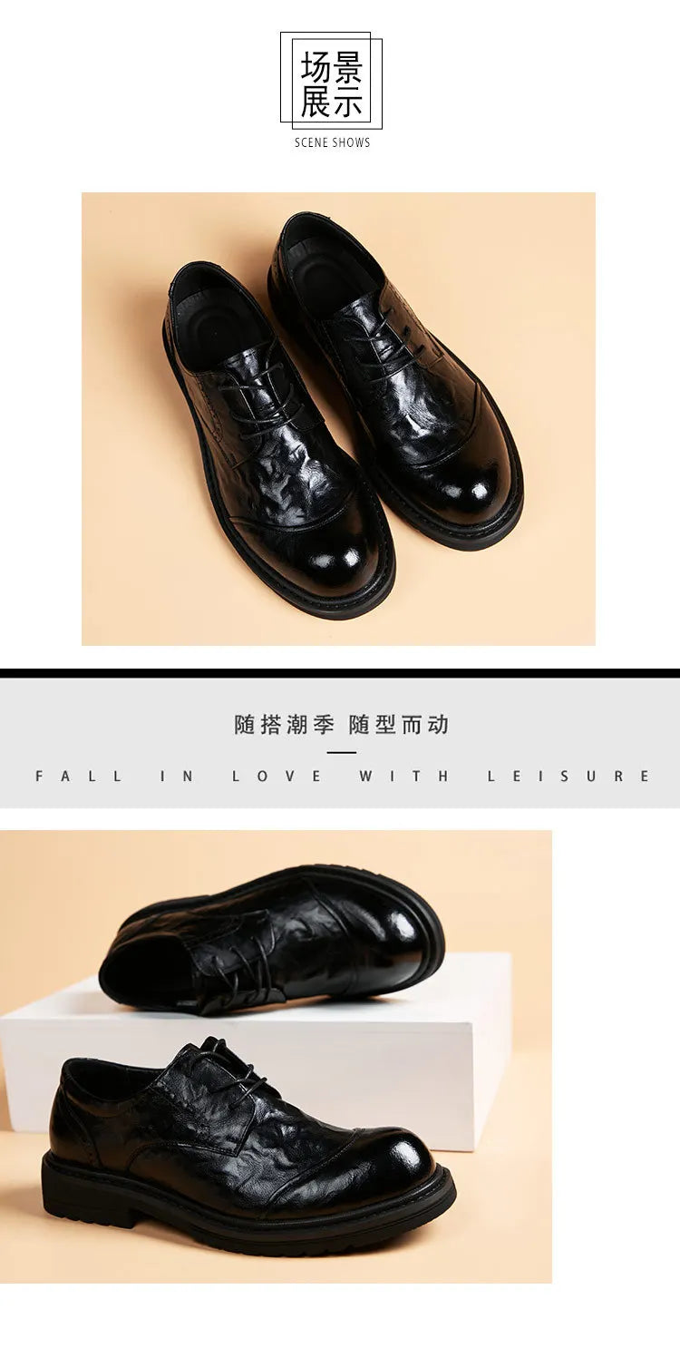 PENDRA Leather Lace Platform Shoes