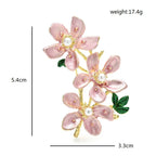 PENDRA Peonia Two-Tone Rhinestone Blossom Brooch