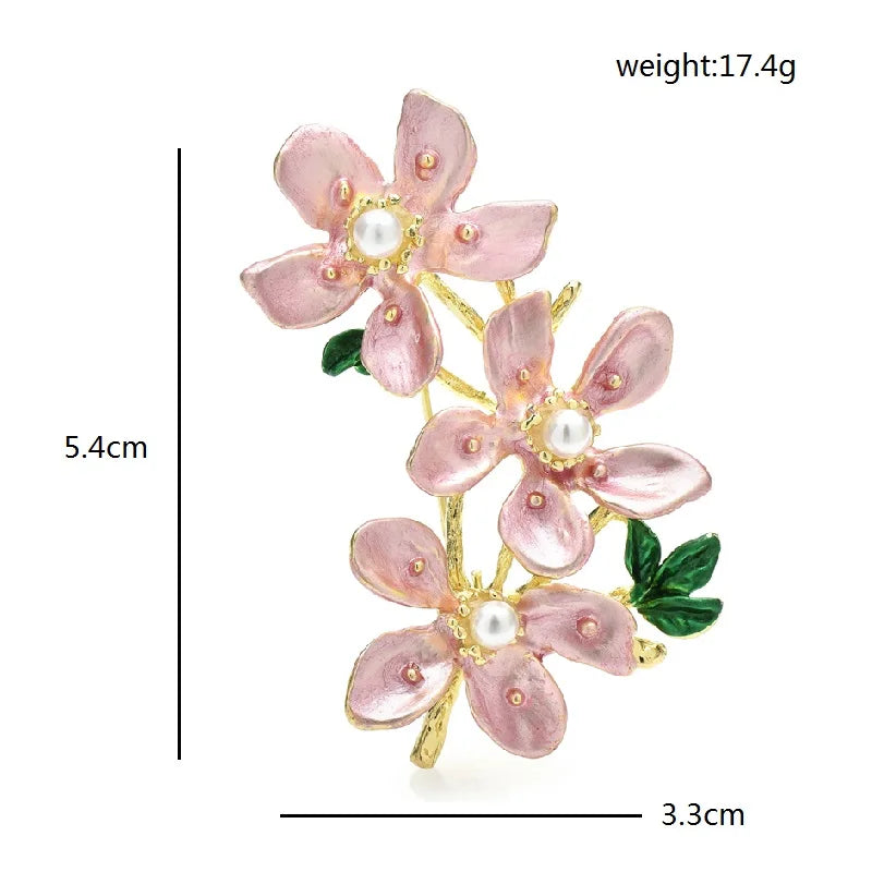 PENDRA Peonia Two-Tone Rhinestone Blossom Brooch