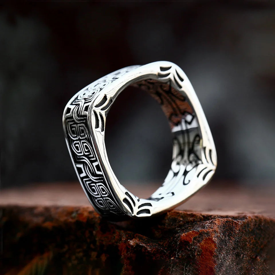 PENDRA Runeband Vintage Viking Rune Ring
