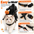 Funny Halloween Cat Dog Costume Headless Horseman Rider Pet Outfit for Small Dogs Cats Pumpkin Party Cosplay