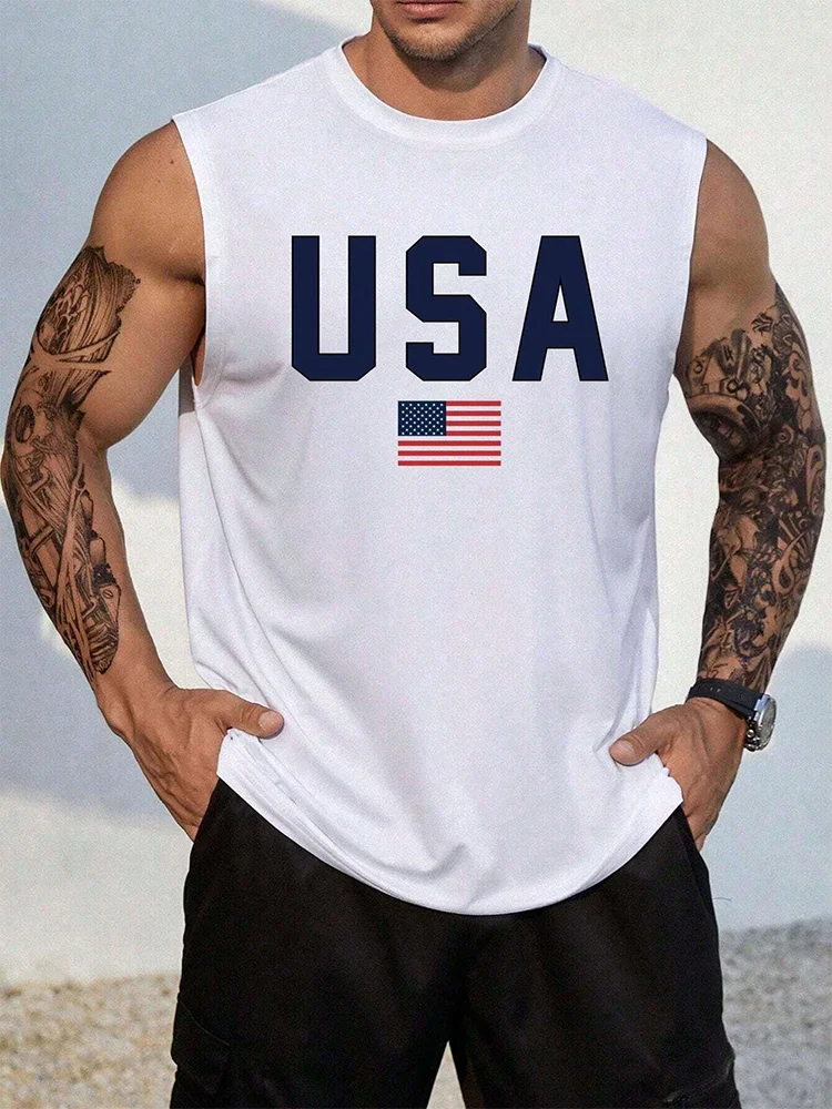 Summer Daily Exercise Men's Tank Top Outdoor Sports Running Fitness Men's Sleeveless T-shirt Urban Street Men's Tank Top 3D Prin