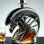 Novelty Alien Creature Whiskey Decanter, Unique Glass Bottle for Sci-Fi Gifting & Home Bar Decor Alien Xenomorph
