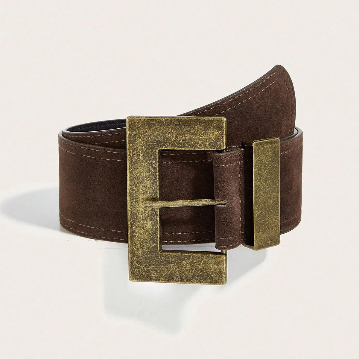Western Cowboy Cowgirl velvet leather belt For Women Square Buckle Dress Coat Corset Belt Desiner Luxury Waistband For Winter