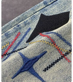 Fashion Men's Casual Jeans with Embroidery Spring Autumn Stylish Jeans Men Luxury Korean Clothes Vintage Clothing Washed Jeans