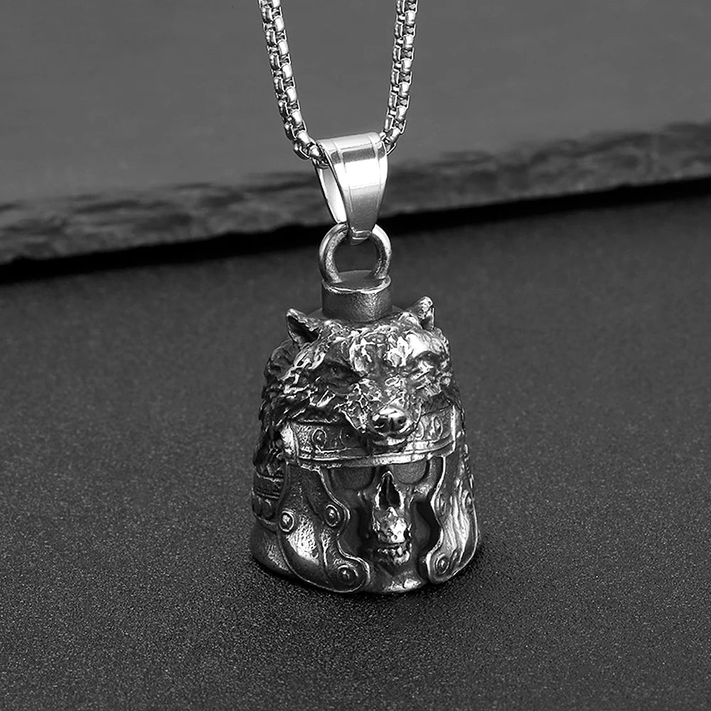 PENDRA Wolfbell Viking Warrior Wolf Bell Pendant