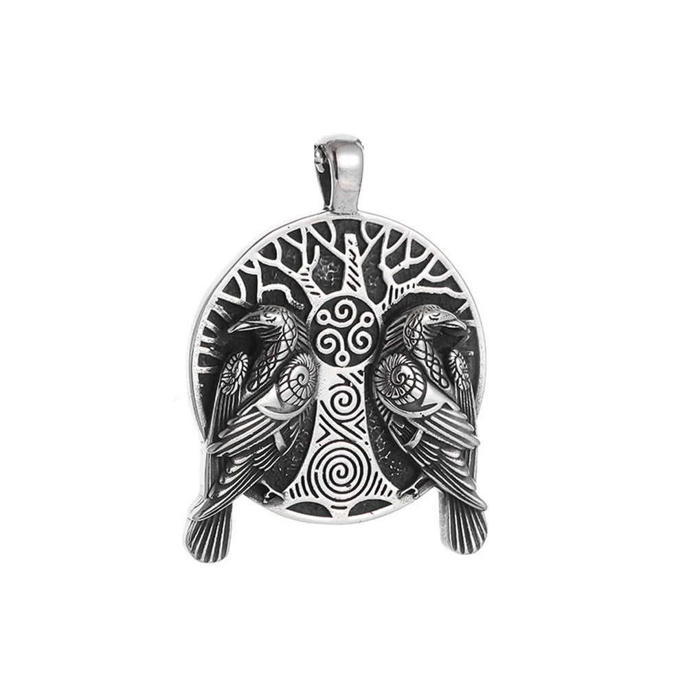 PENDRA Ravenodin Viking Double Ravens Pendant Necklace
