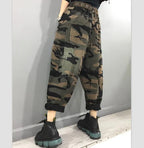 New Arrival 2024 Spring Autumn Women High Waist Ankle-length Loose Vintage Jeans camouflage Cotton Denim Harem Pants
