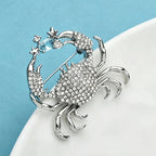 PENDRA Crabspark 2-Color Rhinestone Crab Brooch