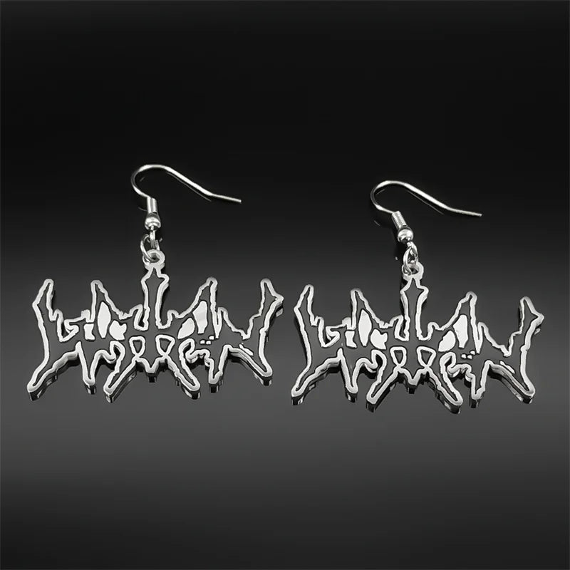 Hip Hop Black Metal WATAIN Band Pendant Drop Earring Stainless Steel Silver Color Music Earring Rock Fans Jewelry E7738S06