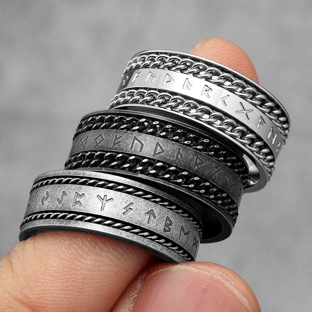 PENDRA Runes Nordic Boyfriend Steel Ring