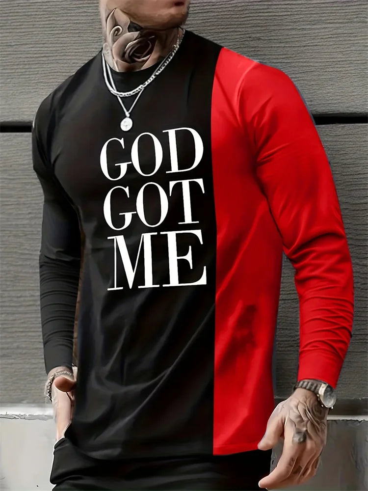 PENDRA Printed Long Sleeve God T-Shirt