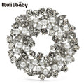 PENDRA Wreathfleur Elegant Pearl Flower Wreath Brooch