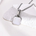 Square A-Z Initial Letters Necklaces for Men Boys,Stainless Steel Geometric Pendant with Box Rope Chain Collar,Gift Jewelry