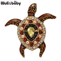 PENDRA Enamel Sea Turtle Rhinestone Brooch