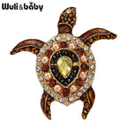 PENDRA Enamel Sea Turtle Rhinestone Brooch