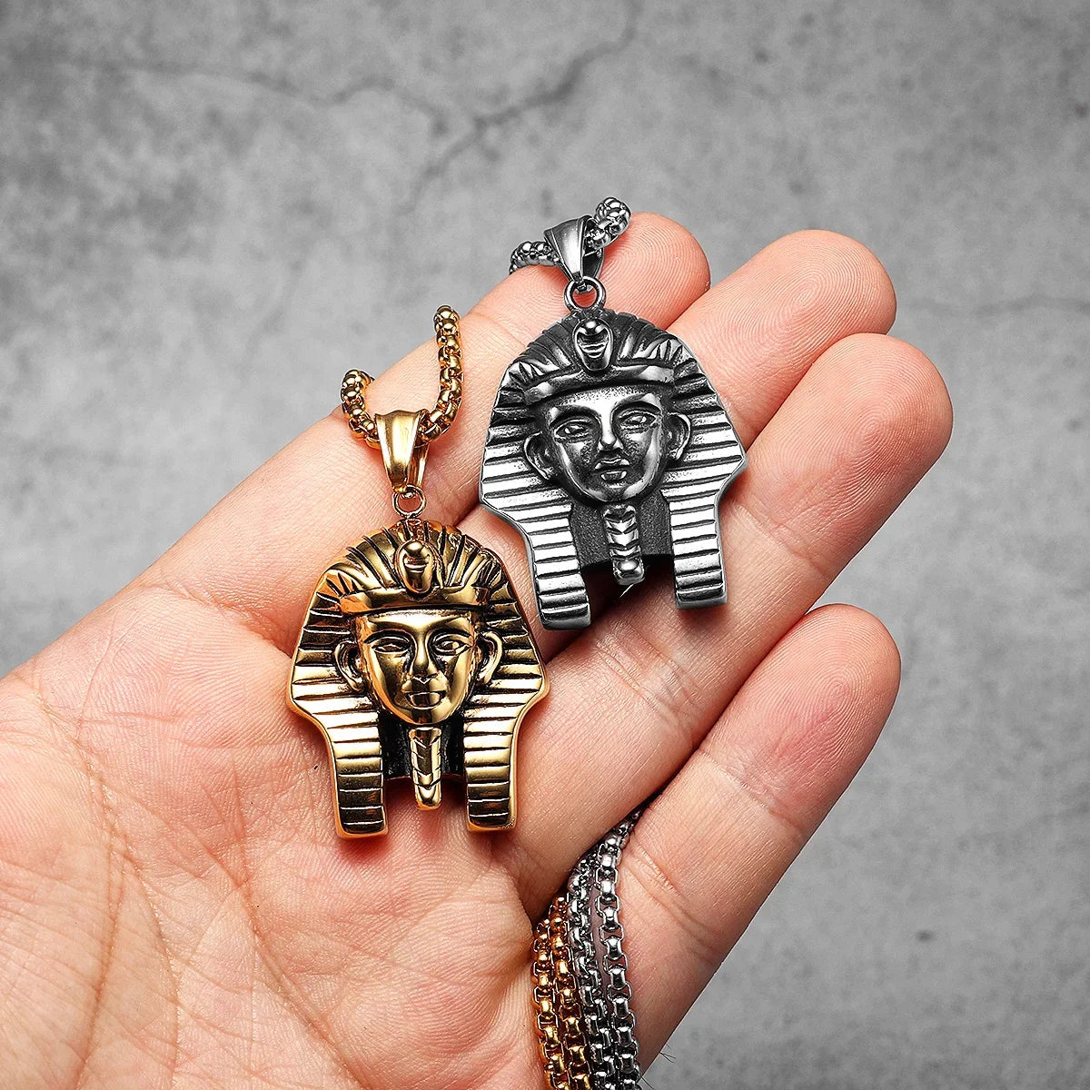 Egypt Pharaoh Sphinx Men Necklaces Stainless Steel Pendants Chains Women Jewelry Punk Rock Amulet Accessories Gifts Wholesale