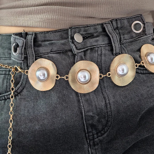 PENDRA Celesarae Pearl Chain Elegant Belt