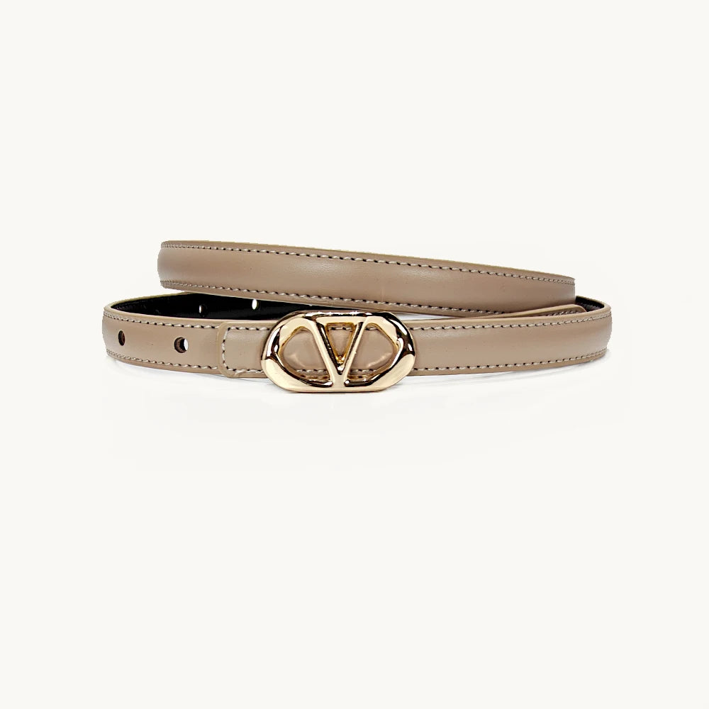 New fashion Letter V casual women's leather belt business style high-end Luxury Designer Dress Jeans Belt Elegant Thin Corset