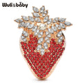 PENDRA Strawberrya Rhinestone Strawberry Brooch