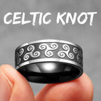 PENDRA Celtic Knot Rock Steel Ring