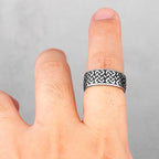 PENDRA Celtic Knot Symbols Steel Ring