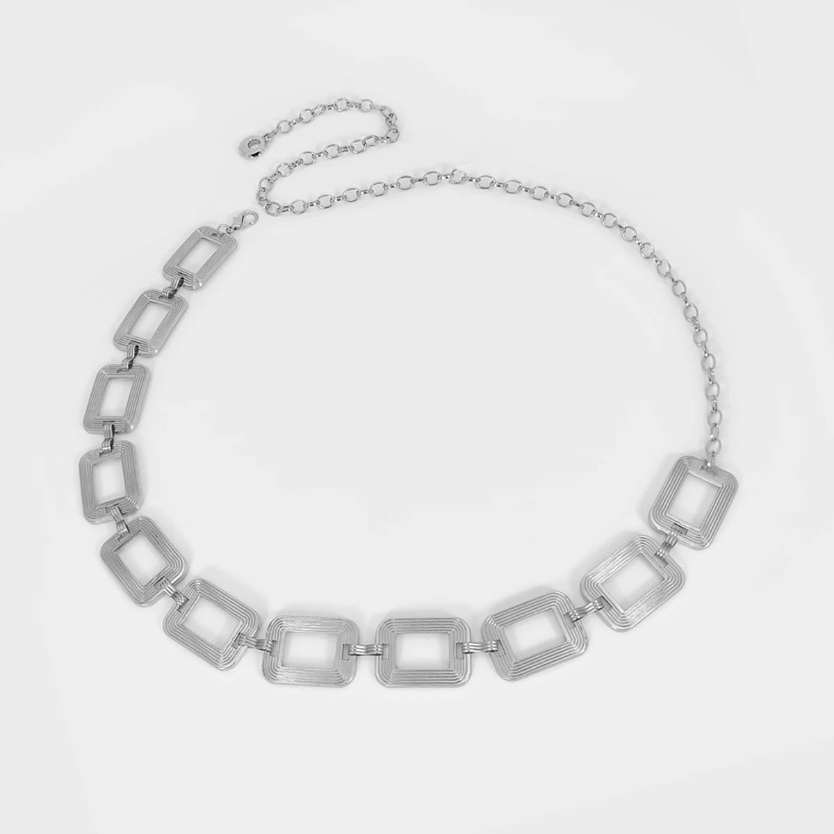 PENDRA Koraene Metal Silver Chain Punk Belt