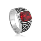 PENDRA Redstone Square Red Stone Signet Ring