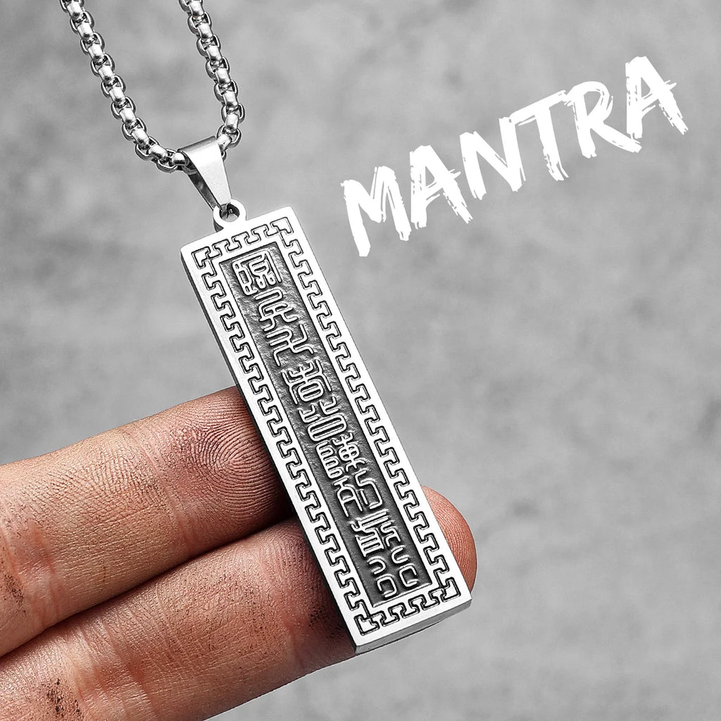 PENDRA Taoism Nine Character Steel Necklace