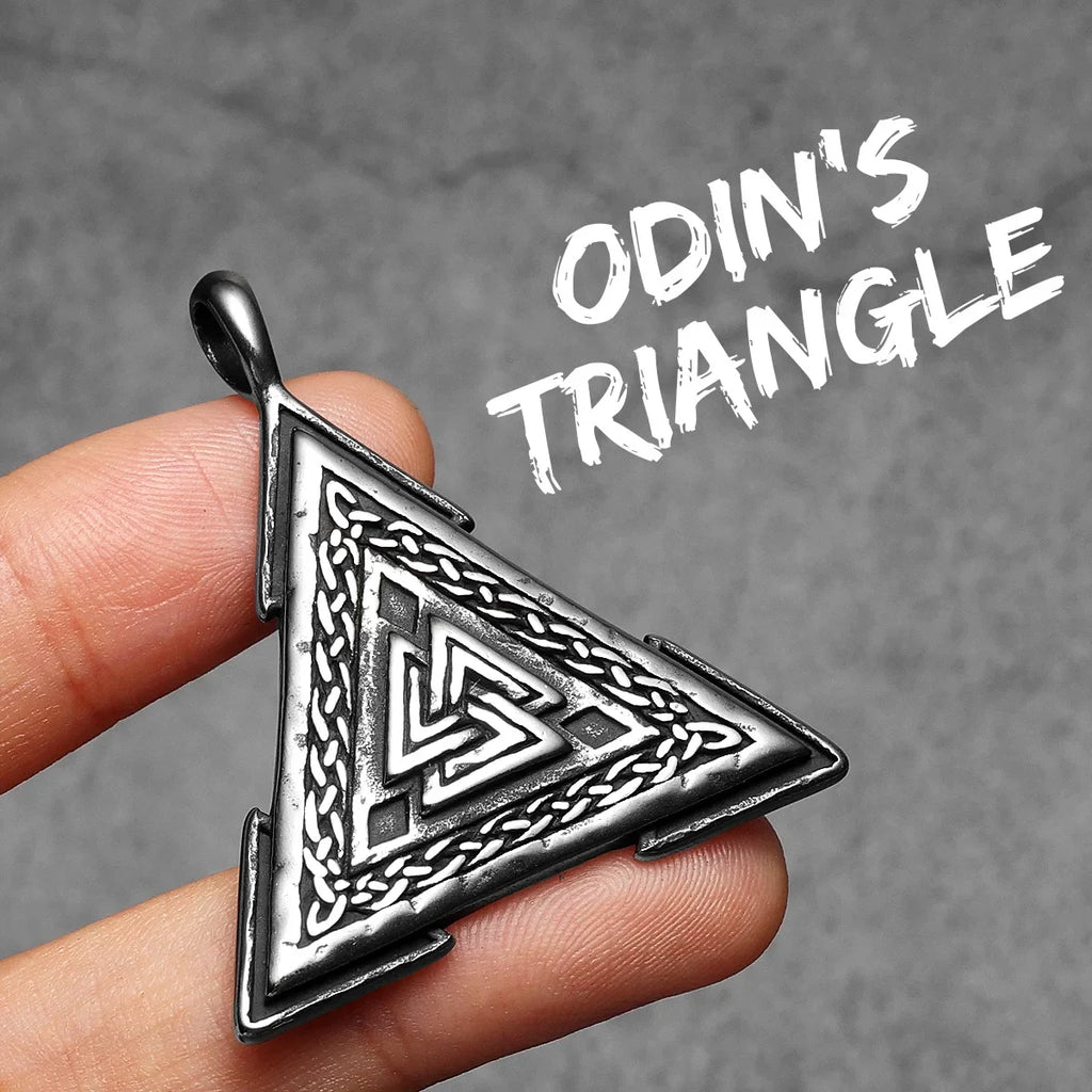 PENDRA Odin's Triangle Steel Necklace