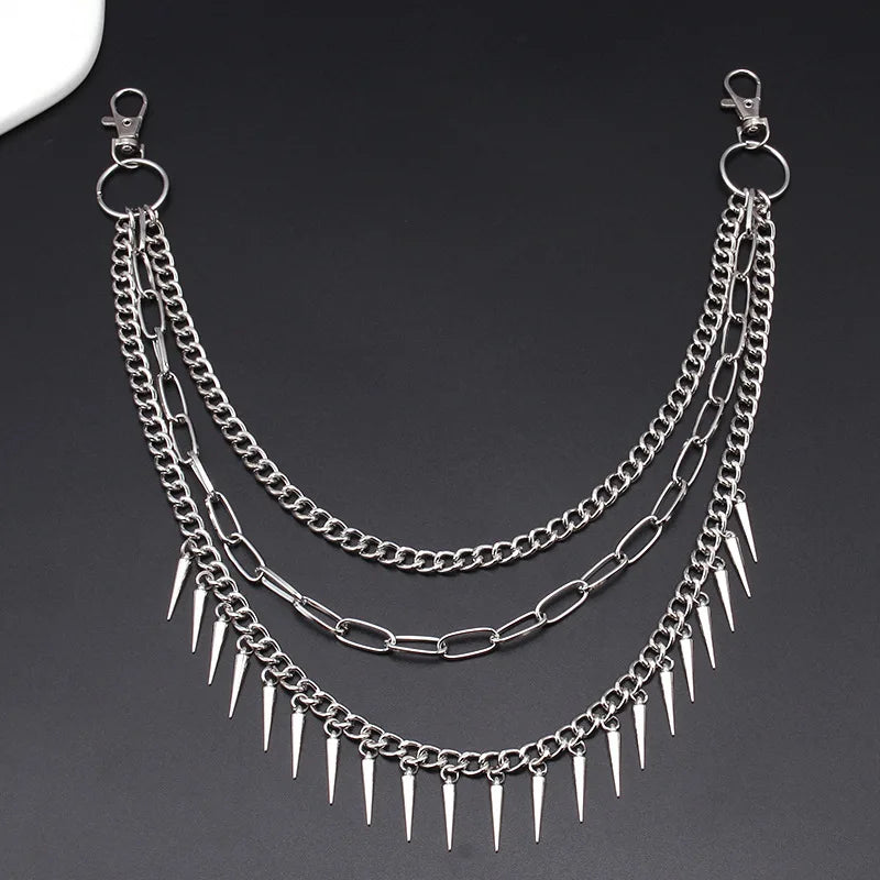 PENDRA Spikeweb Layered Jeans Chain Keychain