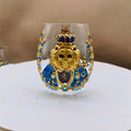 3D Crown Lion Drinking Glass Vintage Royal Style Whiskey Cup Creative Bar Tumbler for Home Party Gift Collection
