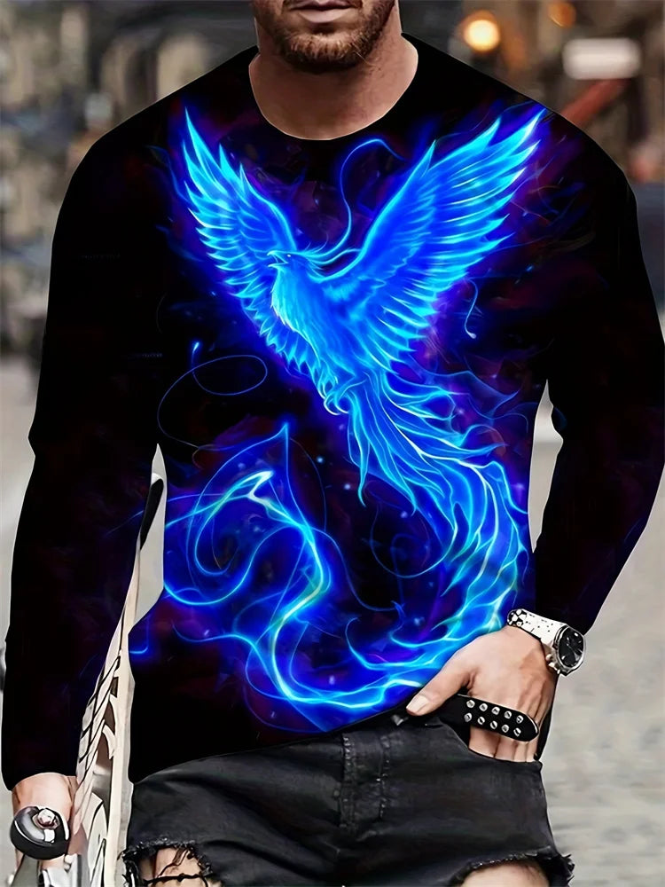 PENDRA Long Sleeve Flame Phoenix T-Shirt