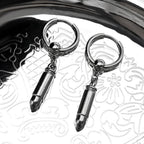Hiphop Bullet Punk Rock Ear Clip For Men Women Stainless Steel Silver Color Party Hottie Hoop Dangle Earrings Male Jewelry