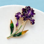 PENDRA Iriselle November Birthday Enamel Iris Brooch